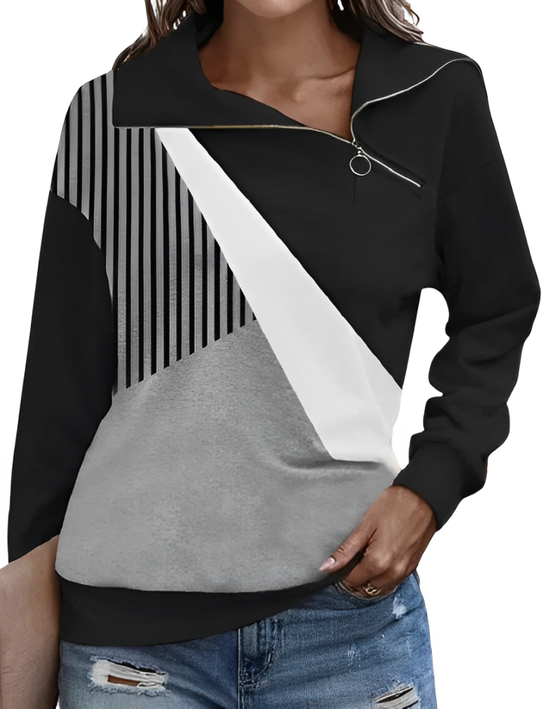 Kassia - Eleganter Retro-Pullover mit Reißverschluss