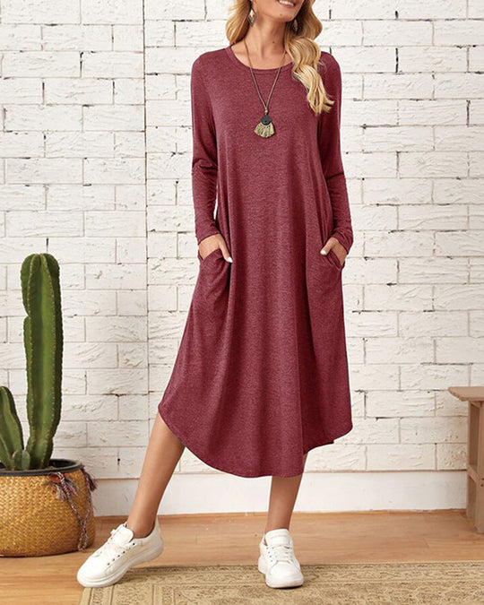 Erika - Langärmeliges Kleid für Herbst und Winter