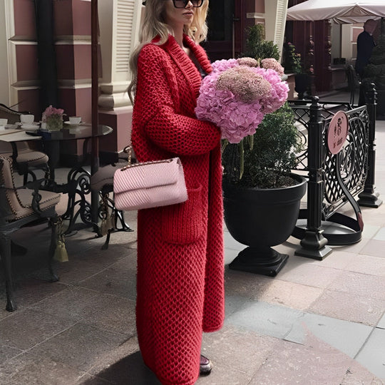 Valerie - Lange Strickjacke mit praktischen Taschen