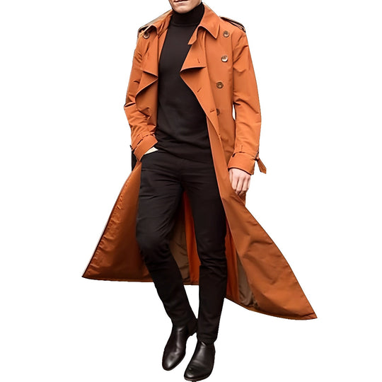 Xavior - Klassischer langer Herren-Trenchcoat