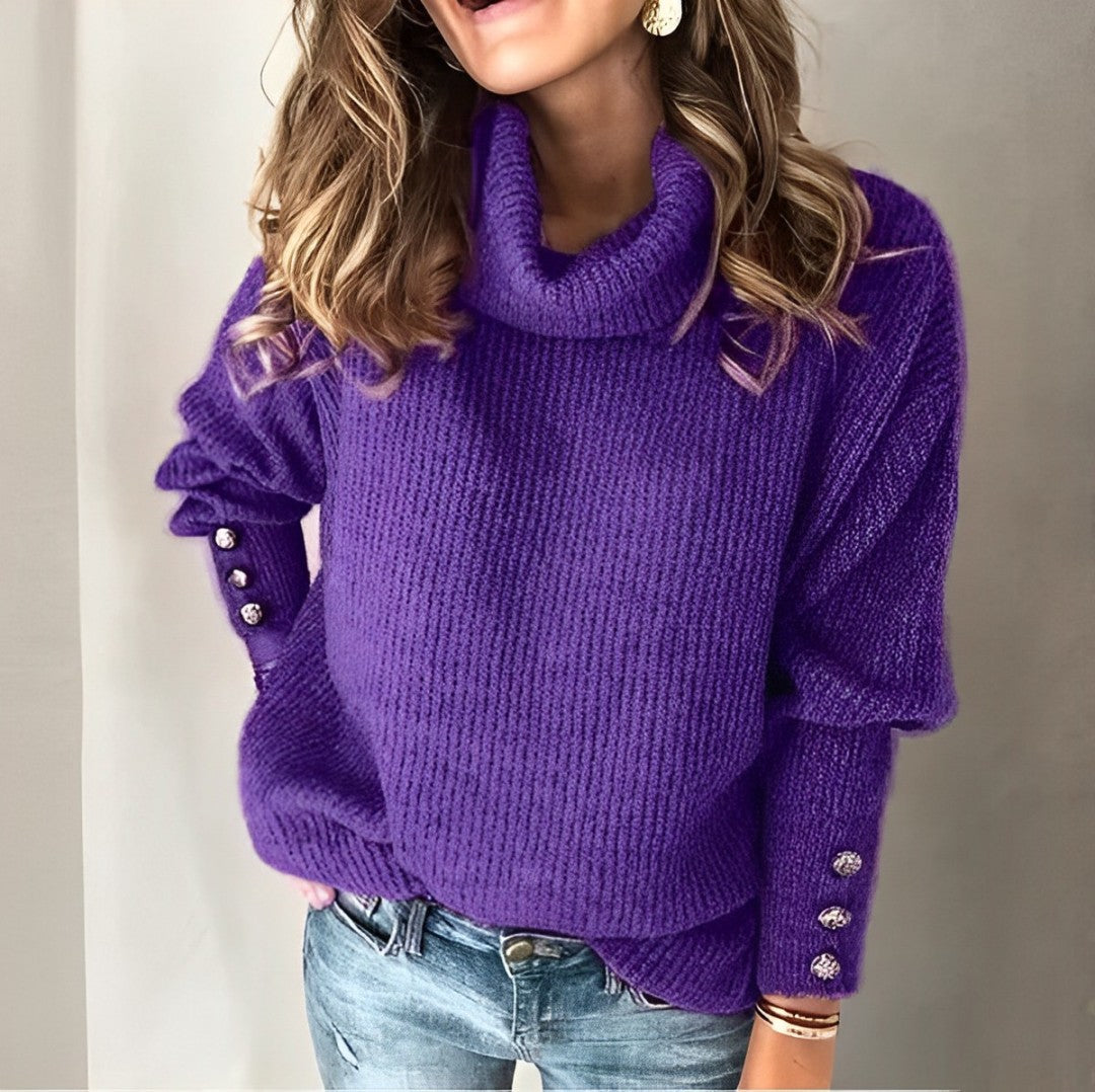 Katlyn - Rollkragenpullover mit Knöpfen