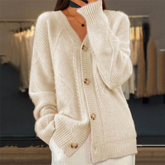 Kassia - Elegante Strickjacke mit Brokatmuster