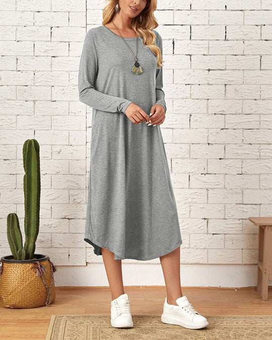 Erika - Langärmeliges Kleid für Herbst und Winter