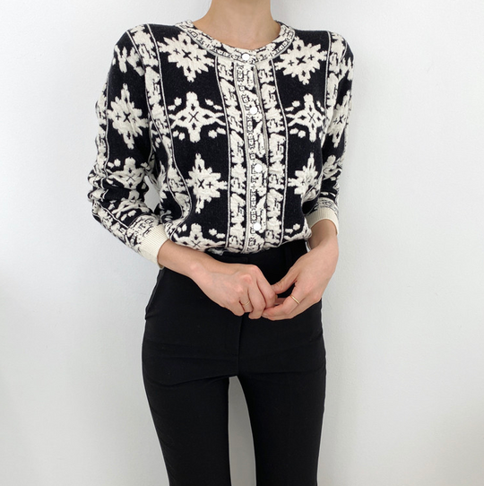 Stefanie - Klassischer Muster-Cardigan