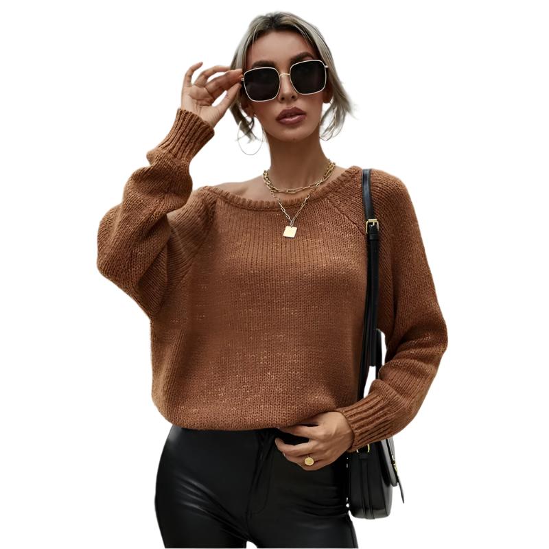 Larissa - Warmer Strickpullover mit Off-Shoulder-Design