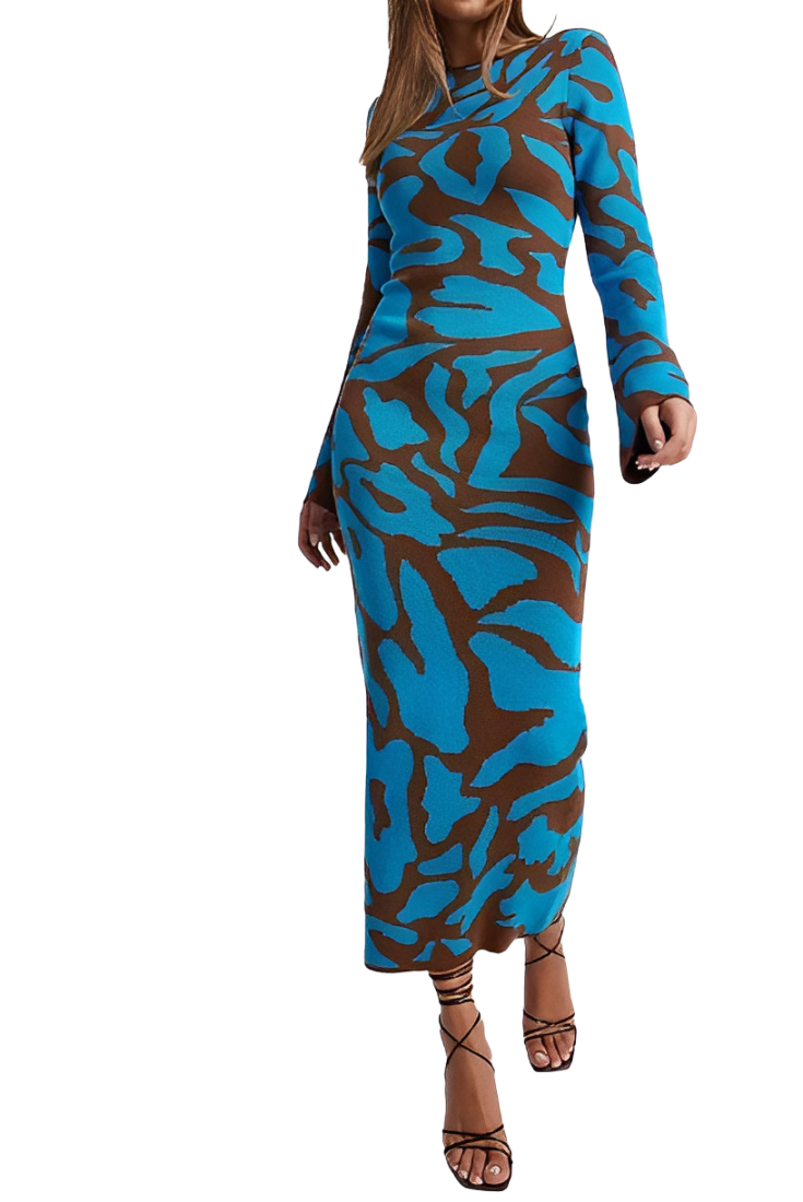 Alva – Figurbetontes A-Linien-Kleid mit Print