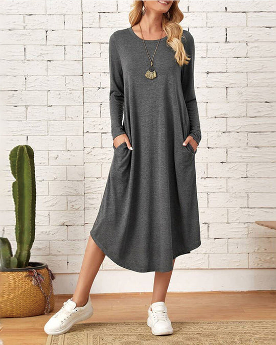 Erika - Langärmeliges Kleid für Herbst und Winter