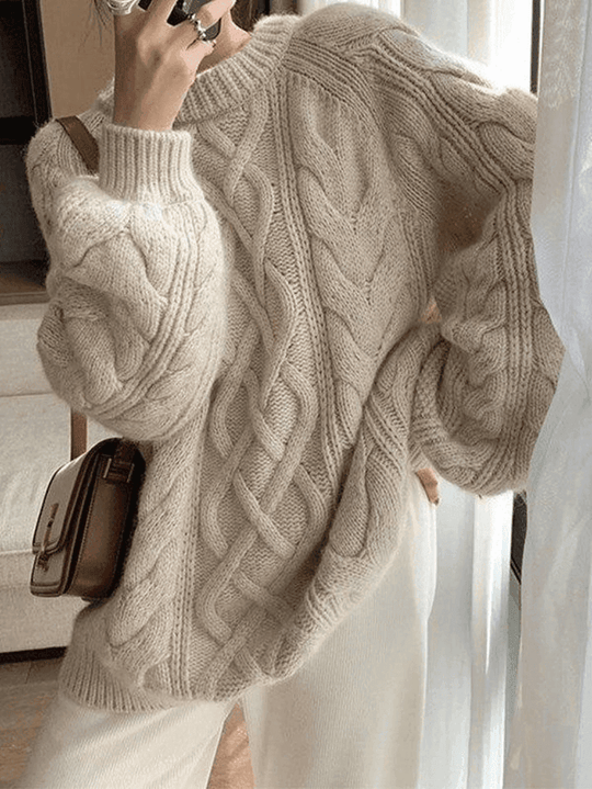 Ayesha - Strickpullover mit Retro-Twist-Muster