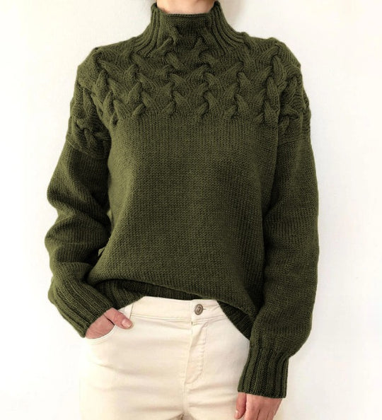 Zenia - warmer Rollkragenpullover aus Webstoff