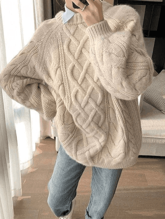 Ayesha - Strickpullover mit Retro-Twist-Muster