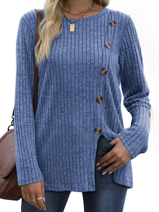 Emalee - Stylischer enger Pullover mit Knopfleiste