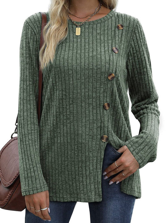 Emalee - Stylischer enger Pullover mit Knopfleiste