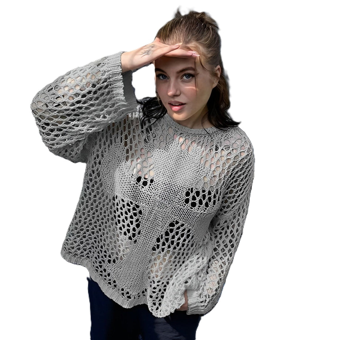 Kamini - Eleganter Pullover im Lochstrick-Design