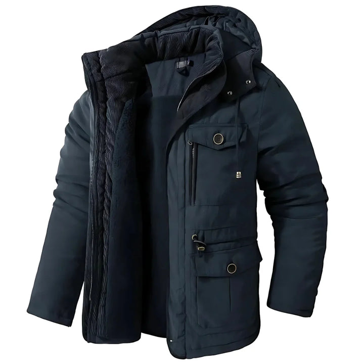 Elegante Herrenjacke - Warme Jacke mit Kapuze