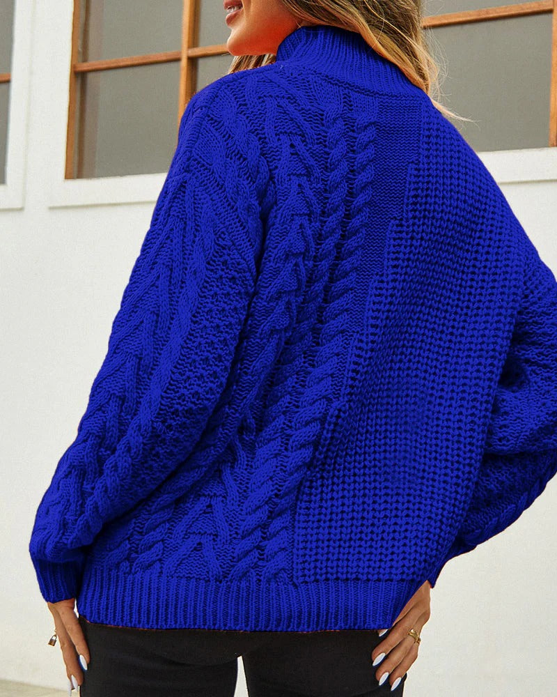 Julie - Legerer Strickpullover mit Stehkragen