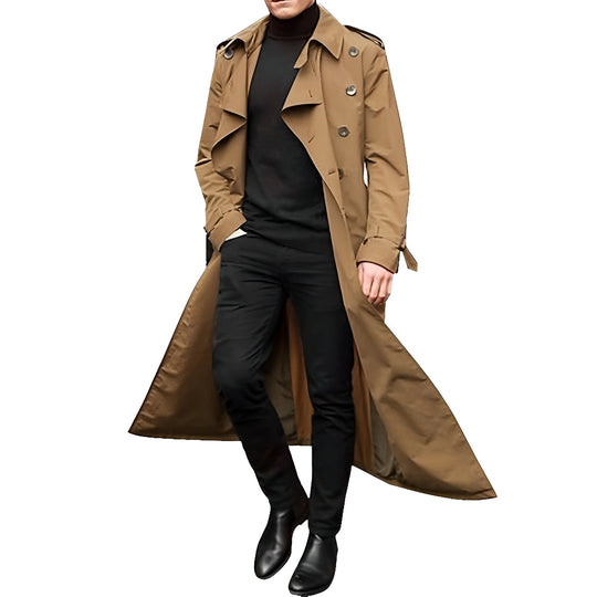 Xavior - Klassischer langer Herren-Trenchcoat