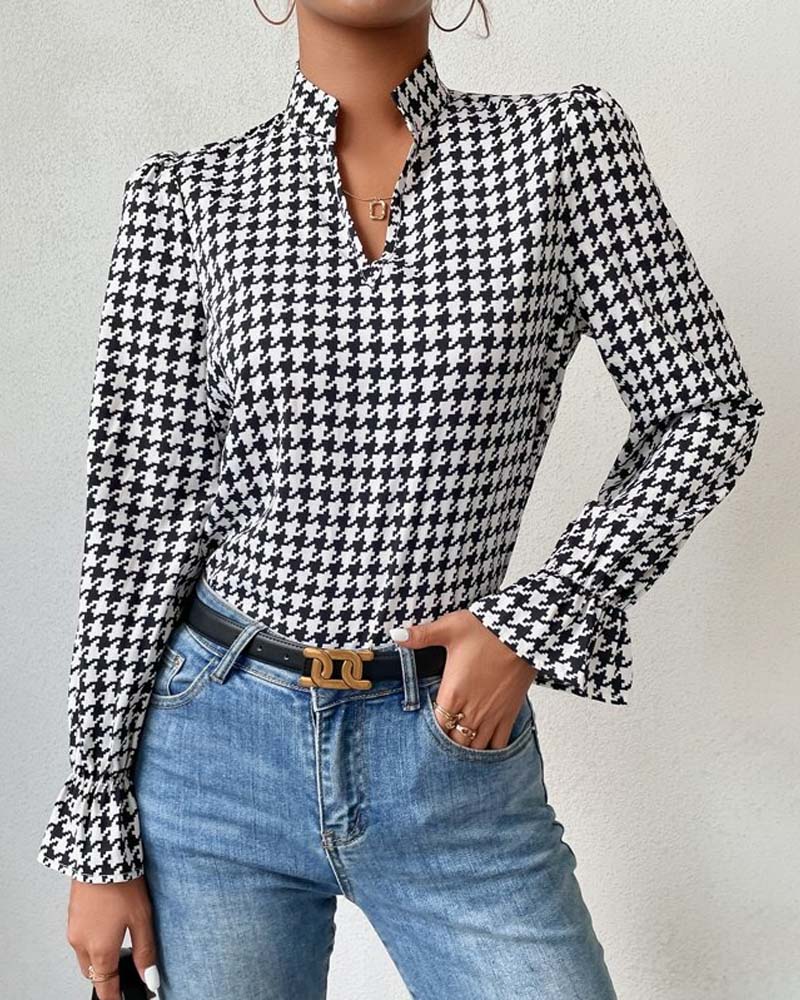 Patricia - Schwarz-Weiß-Muster-Bluse