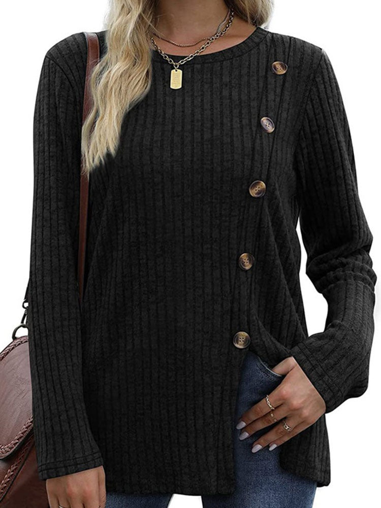 Emalee - Stylischer enger Pullover mit Knopfleiste