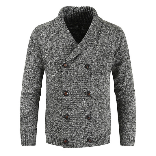 Howard - Dicke zweireihige Herren-Strickjacke