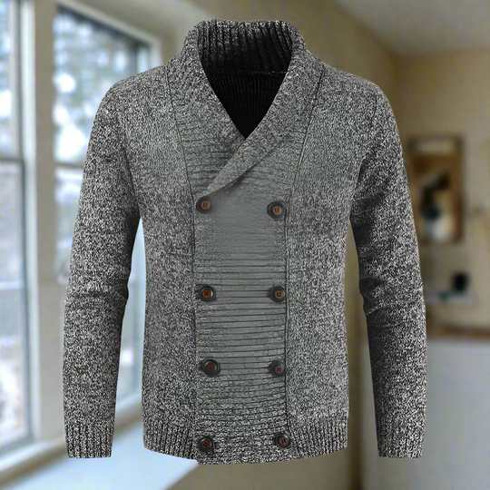 Howard - Dicke zweireihige Herren-Strickjacke