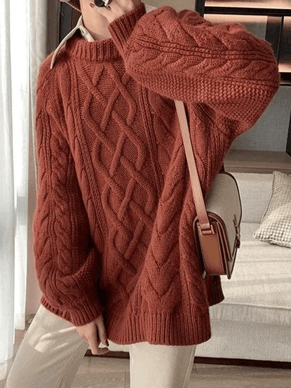 Ayesha - Strickpullover mit Retro-Twist-Muster