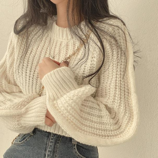 Brigitte - Strickpullover mit markanten Laternenärmeln