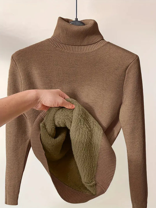 Amora - Gefütterter Pullover mit Rollkragen