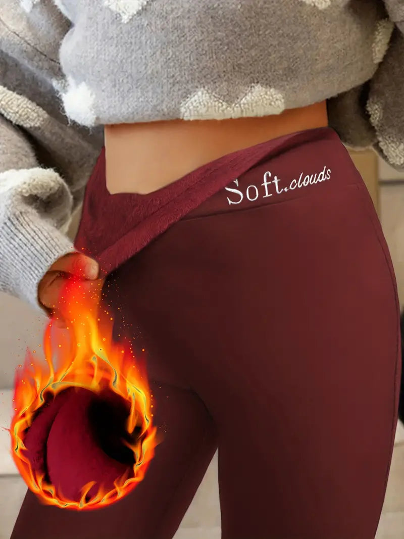 Hazel - Hochtaillierte Slim-Leggings mit dicker Plüschfütterung