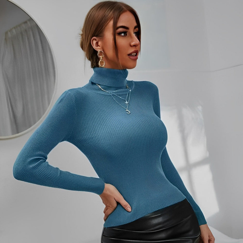 Christal - Minimalistischer schmaler Rollkragenpullover