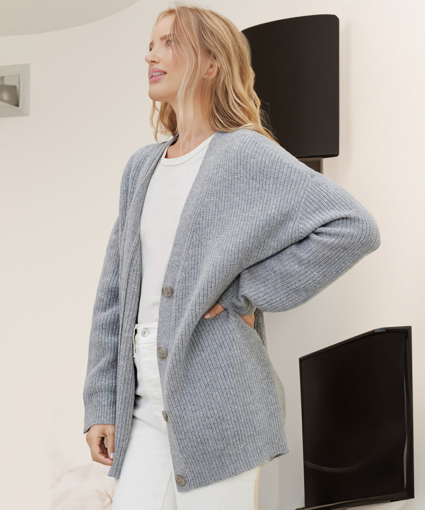 Leah - Cocoon-Strickjacke aus Kaschmir