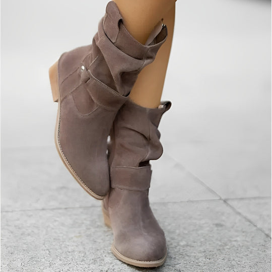 Harlow - Wildleder-Stiefel mit flachem Absatz