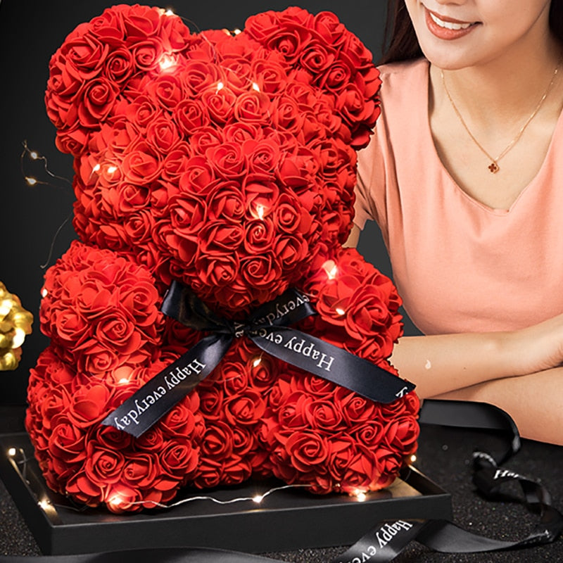 Adorbs - Rose Teddybär in LED Box für Valentinstag