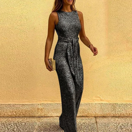 Hazel - Glitzernder Pailletten-Jumpsuit