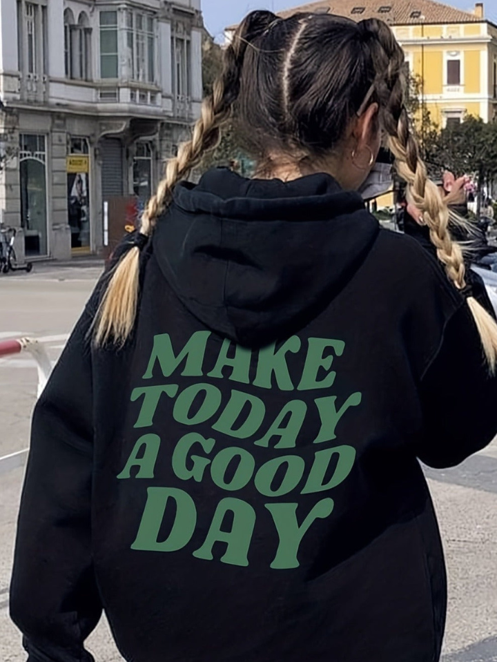 Good Day! - Statement-Hoodie aus Baumwolle