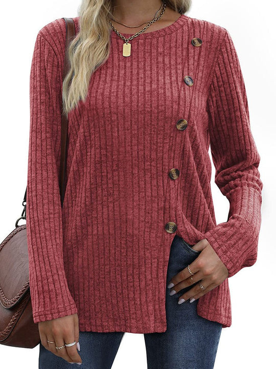 Emalee - Stylischer enger Pullover mit Knopfleiste