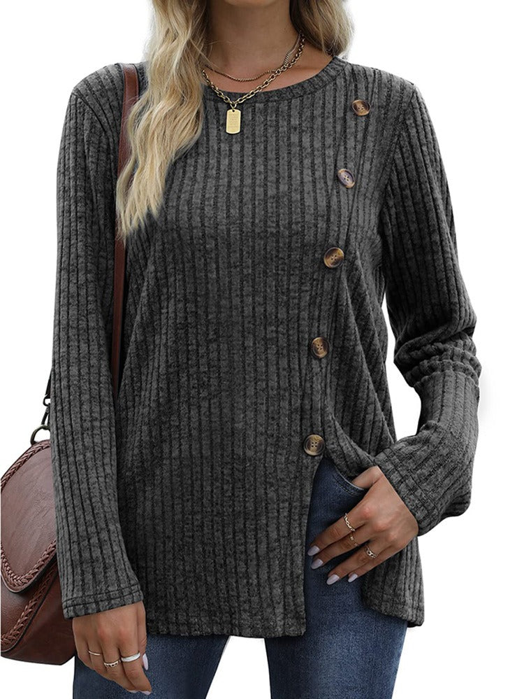 Emalee - Stylischer enger Pullover mit Knopfleiste