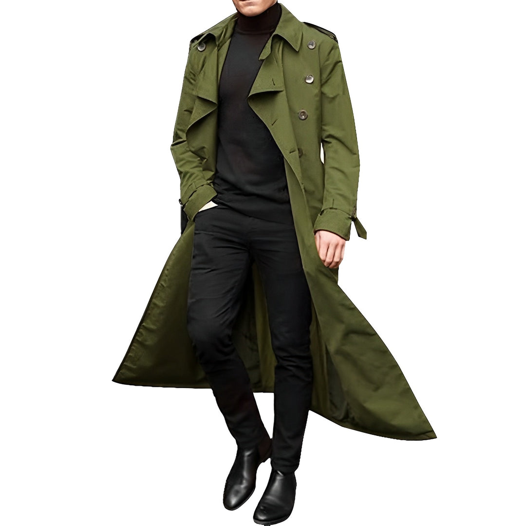 Xavior - Klassischer langer Herren-Trenchcoat