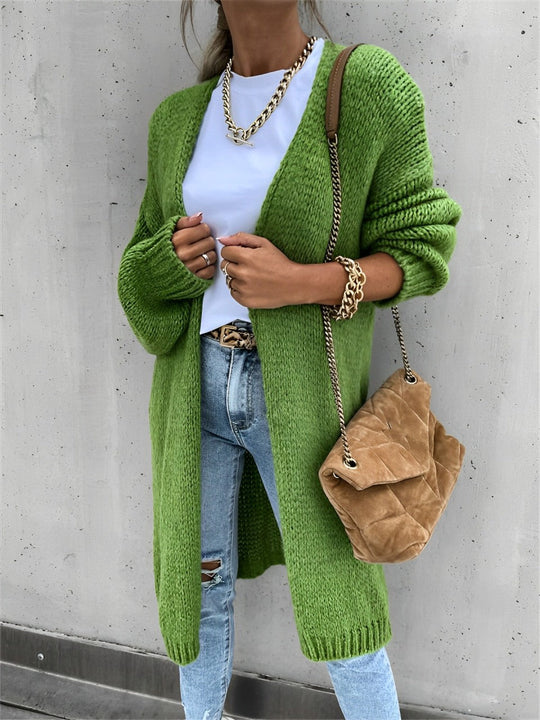 Kirrily - Lange Strickjacke im Grobstrick-Stil