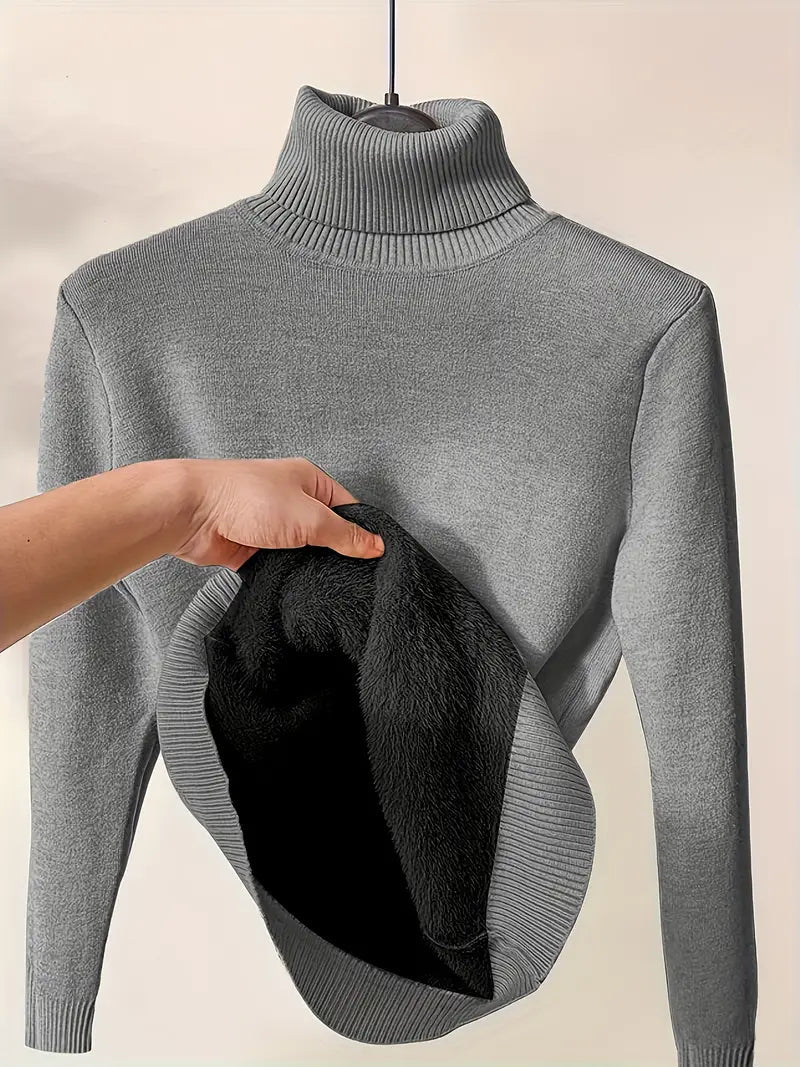 Amora - Gefütterter Pullover mit Rollkragen