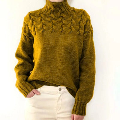 Zenia - warmer Rollkragenpullover aus Webstoff