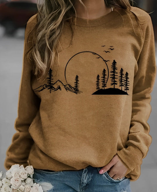 Korrine - Bequemer weiter Pullover mit Print