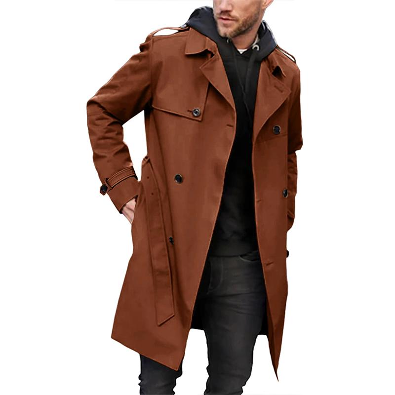 Eleganter Herren-Trenchcoat - Zweireihiges Design