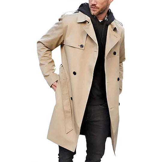 Eleganter Herren-Trenchcoat - Zweireihiges Design