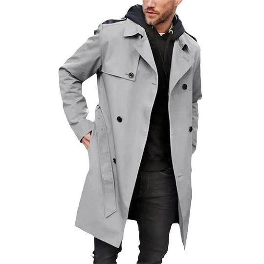 Eleganter Herren-Trenchcoat - Zweireihiges Design