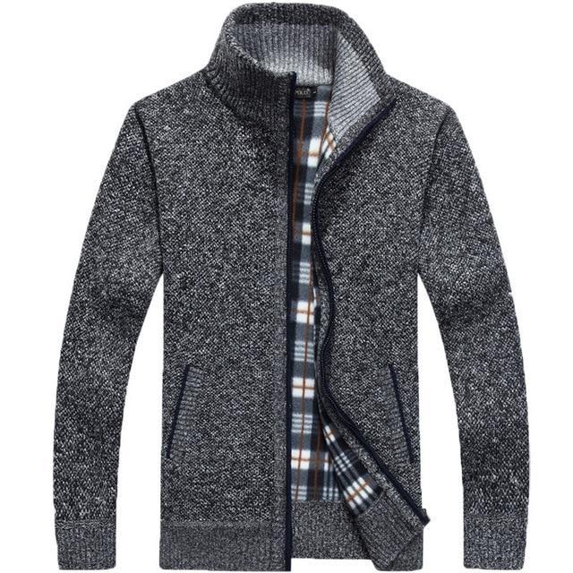 Iker – Herren Strickjacke mit Fleecefutter