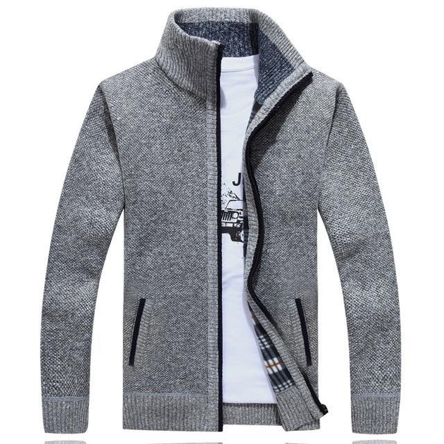 Iker – Herren Strickjacke mit Fleecefutter