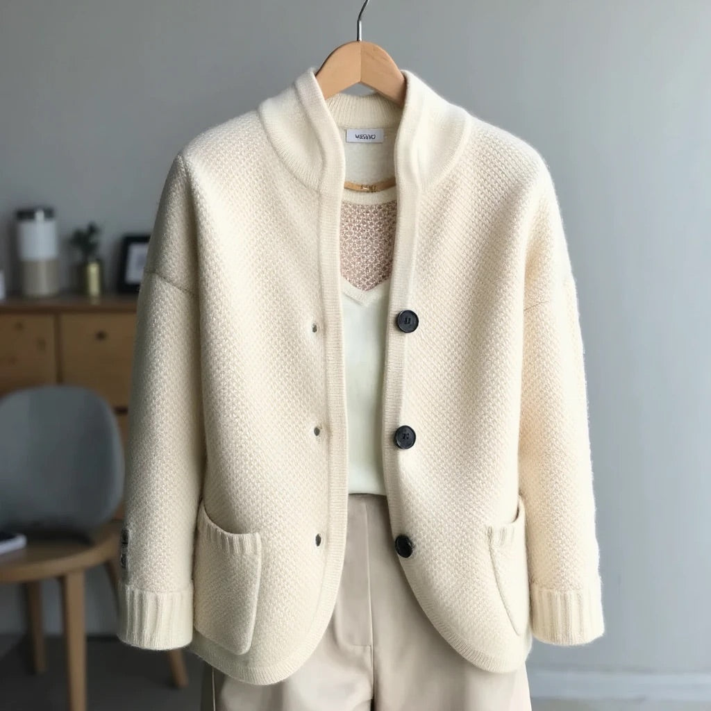 Edda - Elegante Kaschmir-Strickjacke mit Knopf