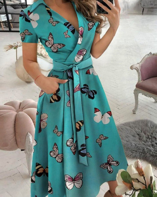 Alfie - Kleid in A-Linie mit kurzen Ärmeln