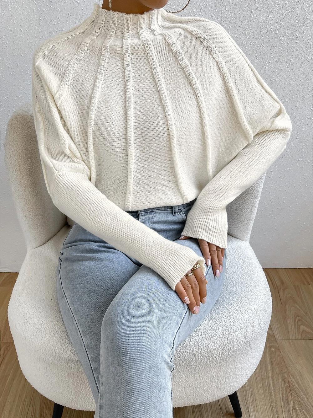 Cecilia - Kaschmir-Strickpullover mit Fledermausärmeln