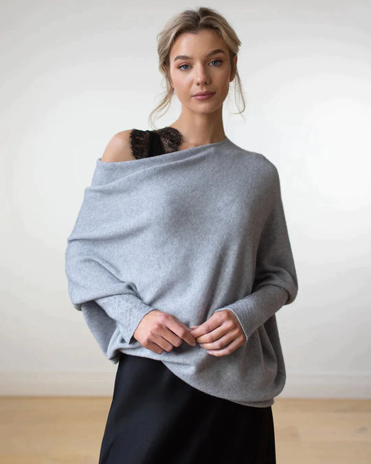 Linna - Assymetrisch drapierter Pullover